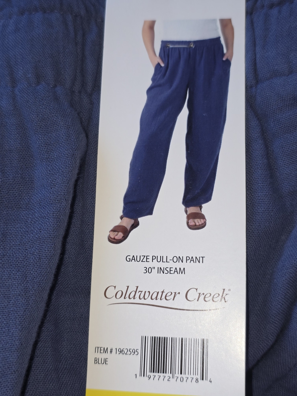Coldwater Creek Gauze Wide-Leg Pants - Blue